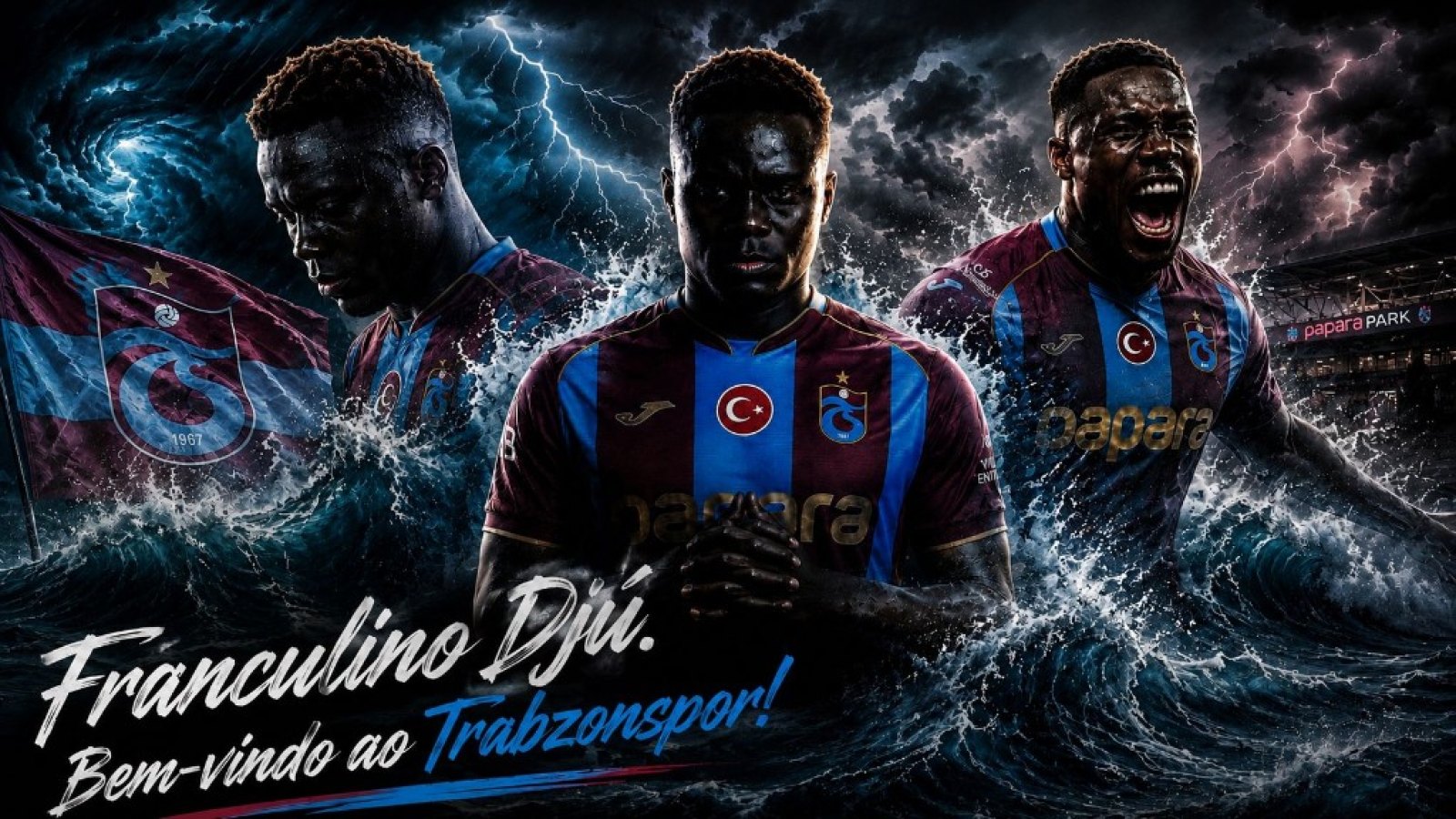Franculino Djú, fırtına ve deniz üzerinde Bem-vindo ao Trabzonspor görseli